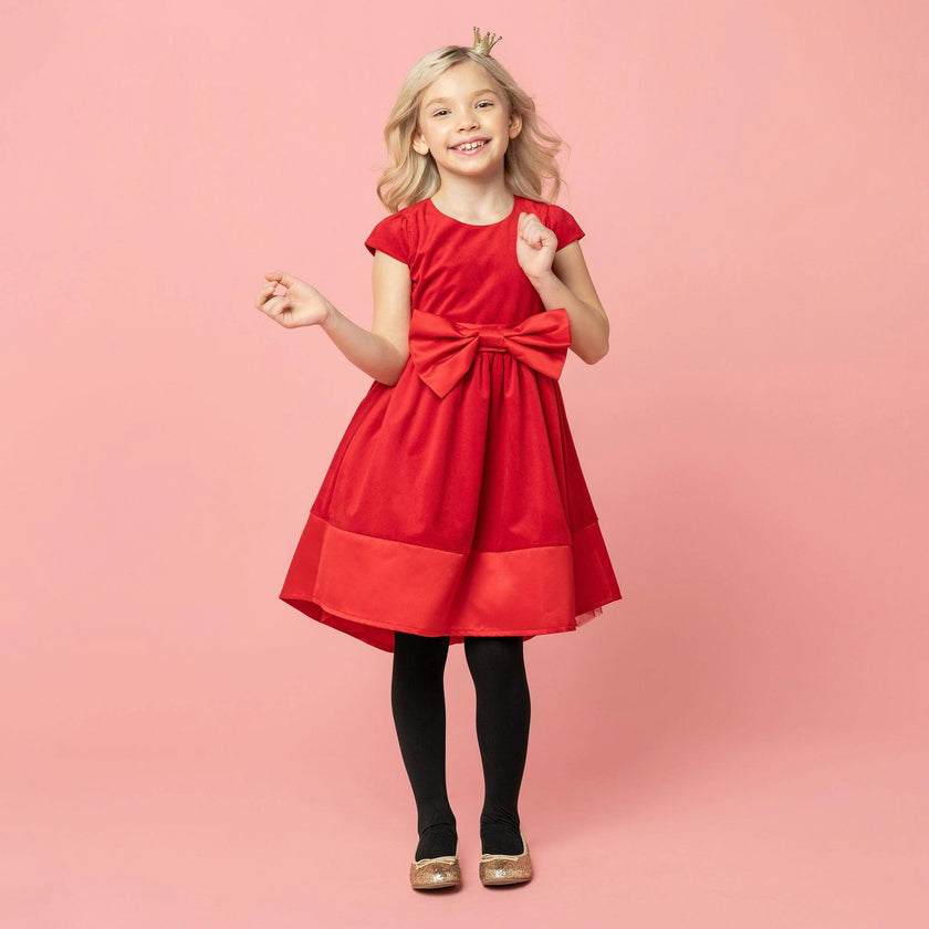 Florence Velvet & Satin Bow Party Dress