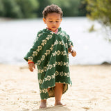 Swimming Fish Baby Towel Poncho, Green