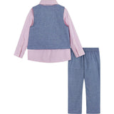 Boys (2-3) Seersucker Vest Suit Set | Blue & Pink