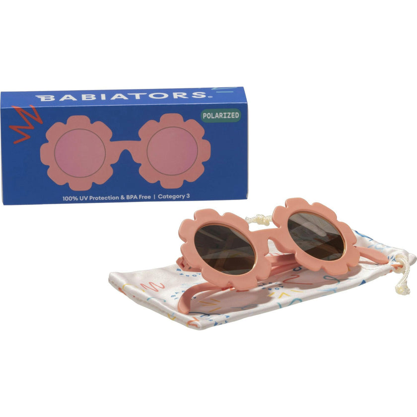 Polarized Flower: Rose Gold Mirrored Lens