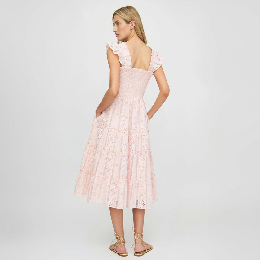 The Ellie Nap Dress - Pink Broderie Voile