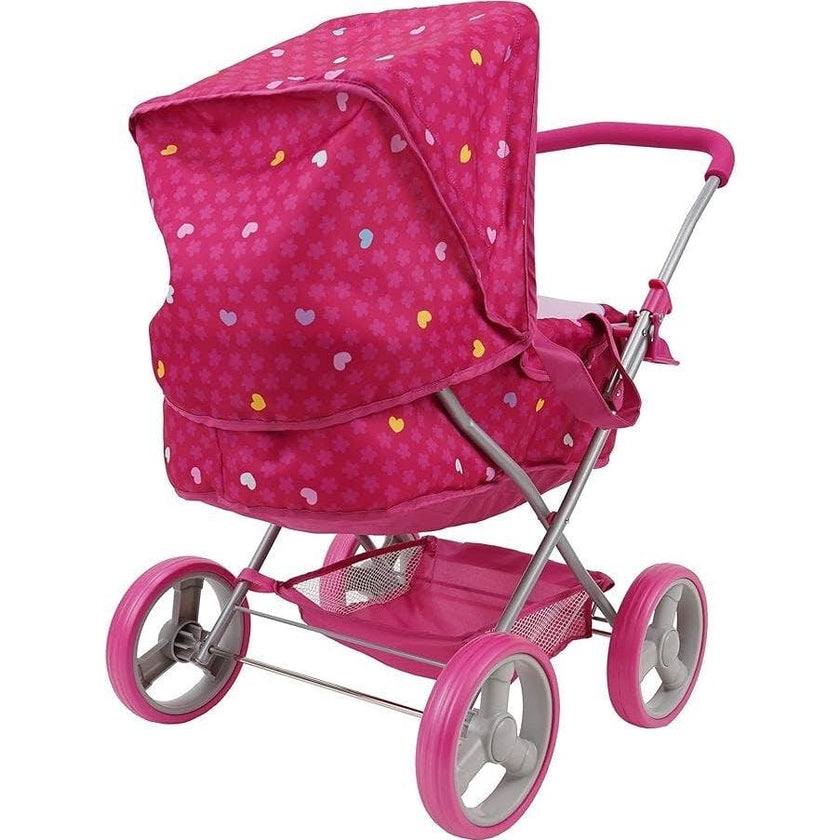Garden Doll Pram Doll Accessory w/ Storage Basket & Bassinet