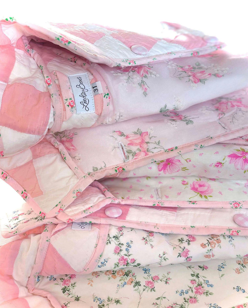 2T Vintage Quilt Jacket - Pink Ditsy Florals