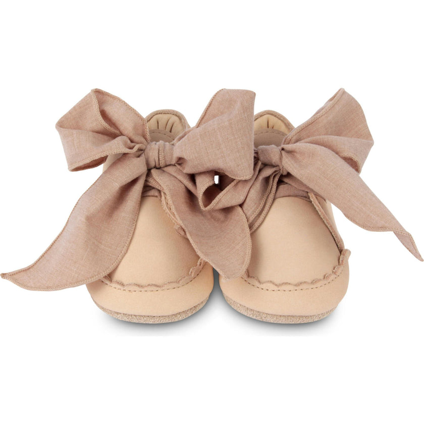 Lonny Nubuck Wavy Edge Chiffon Tie Bow Shoes