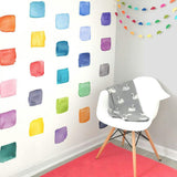 Watercolor Squares • Rainbow • Large • Peel-and-Stick Wall Decals