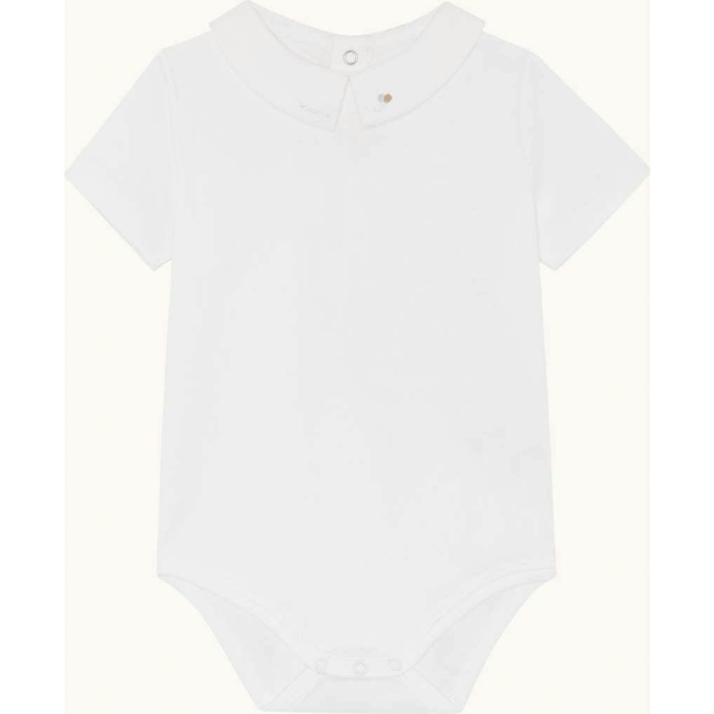 Aubrey Race Car Embroidered Collar Short Sleeve Onesie