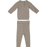 Diamond Pointelle Long Sleeve Top & Pant 2-Piece Set