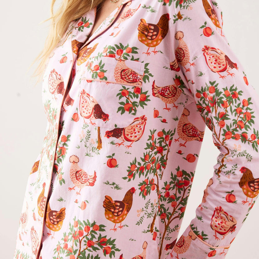 Hen House - Long PJ Set - Ballet Pink