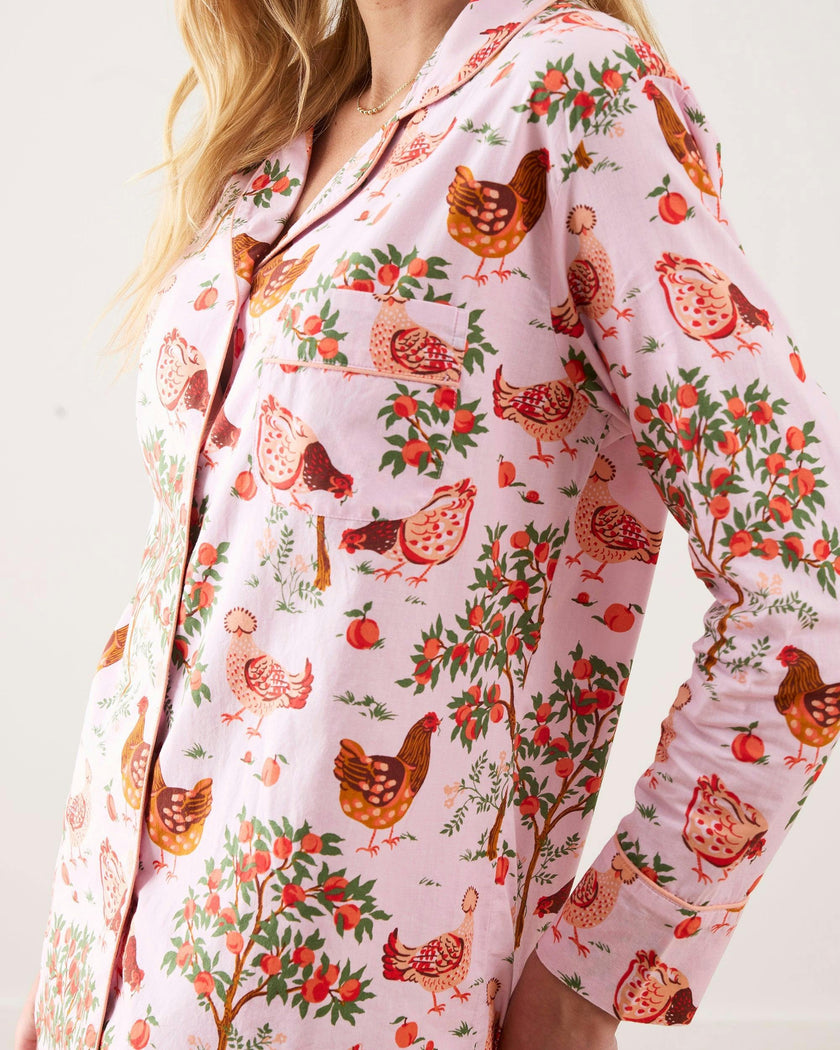 Hen House - Long PJ Set - Ballet Pink