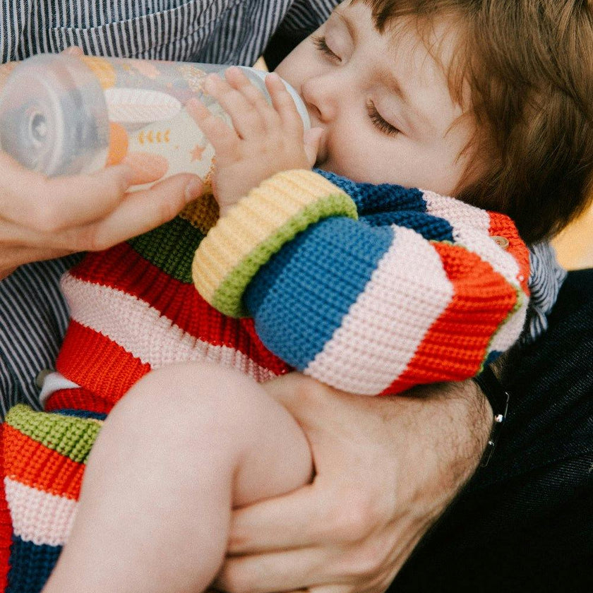 Canela Baby Jumper Tulip Red Multicolor Stripes