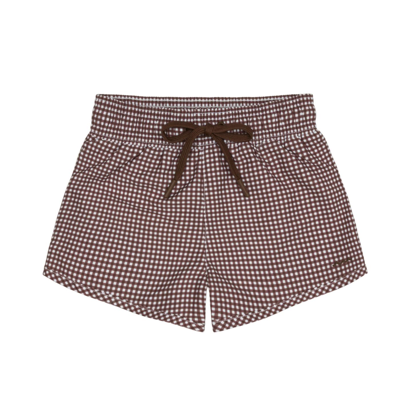 boys cocoa gingham boardie