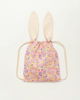 Bunny Drawstring Backpack - Emma Floral Purple