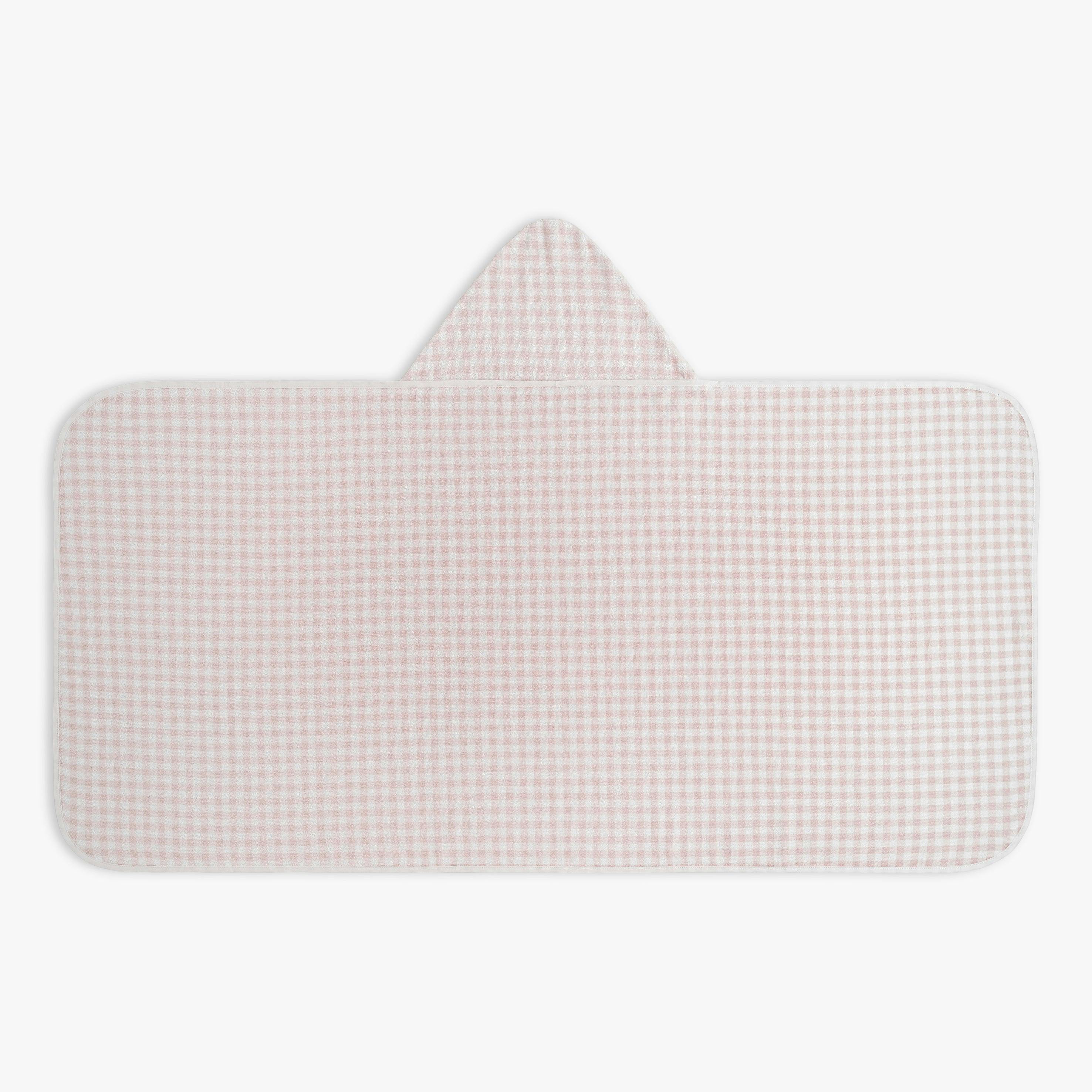 Picnic Gingham Children's Hooded Towel - Pink