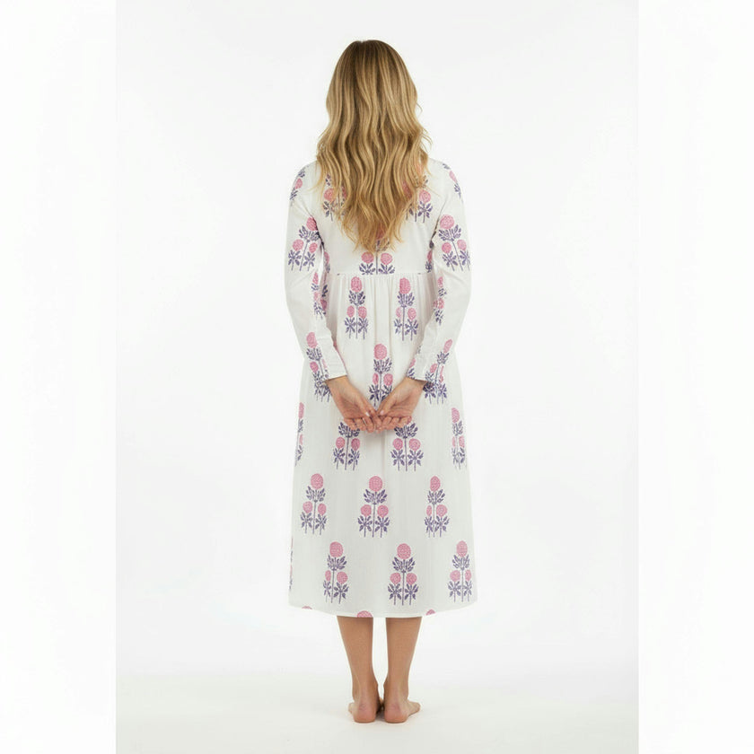 St Barth Womens Kaftan Peony Block Print, Block Print