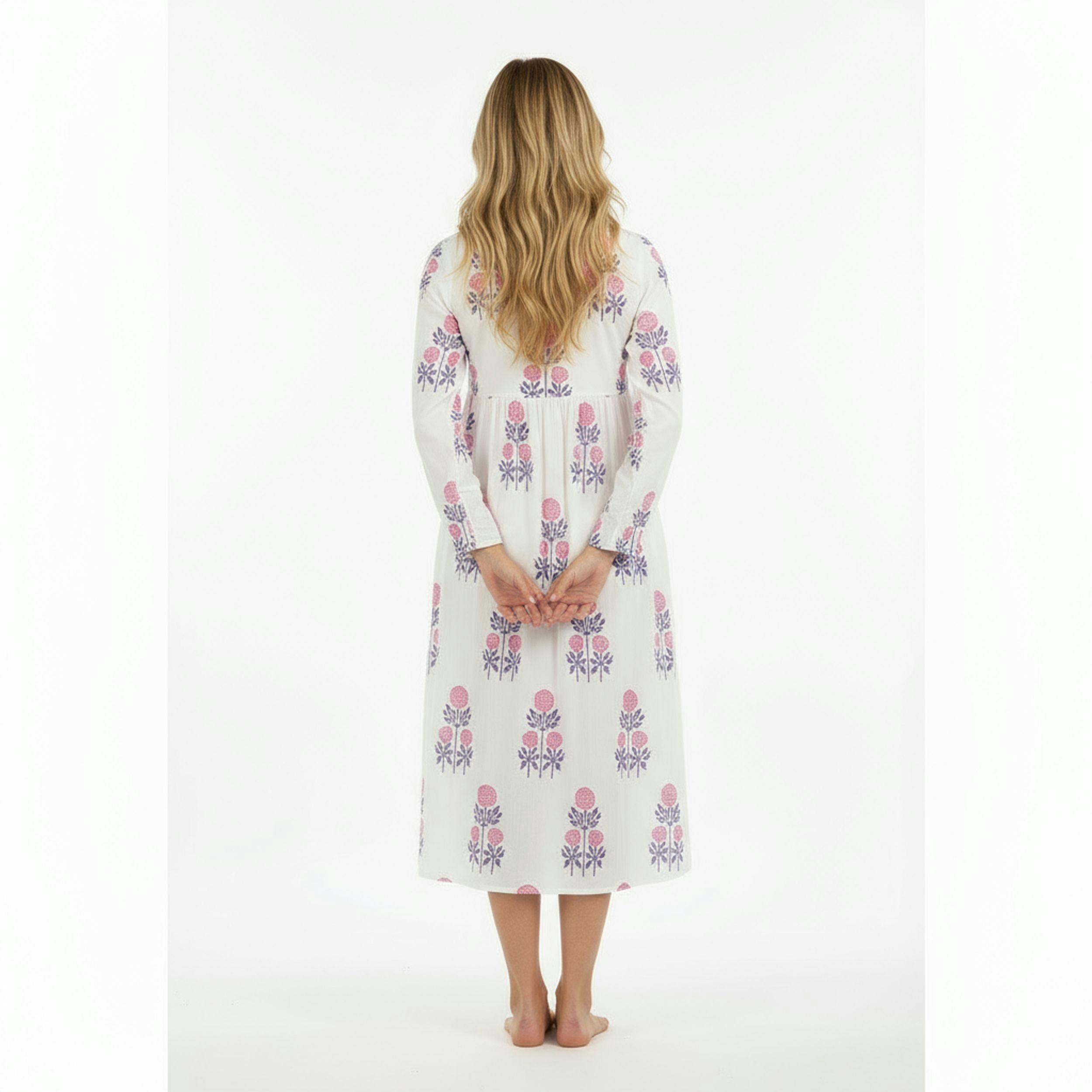 St Barth Womens Kaftan Peony Block Print, Block Print