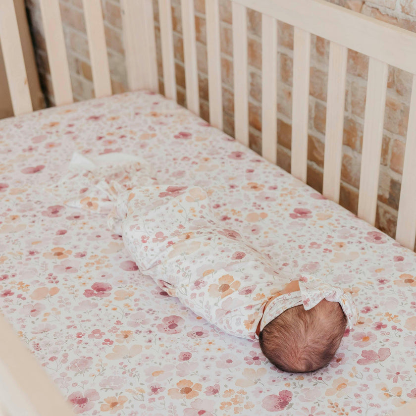 Premium Knit Fitted Crib Sheet - Diana