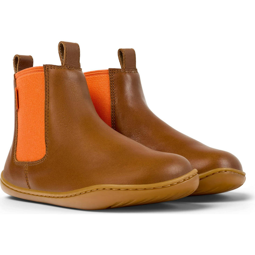 Kids Peu Leather Boots, Brown