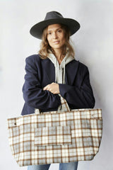 Plaid Airplane Tote
