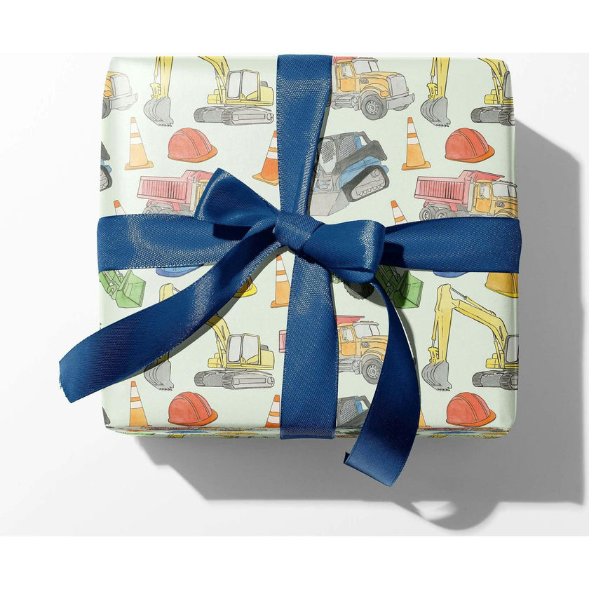 Construction Vehicles Gift Wrap