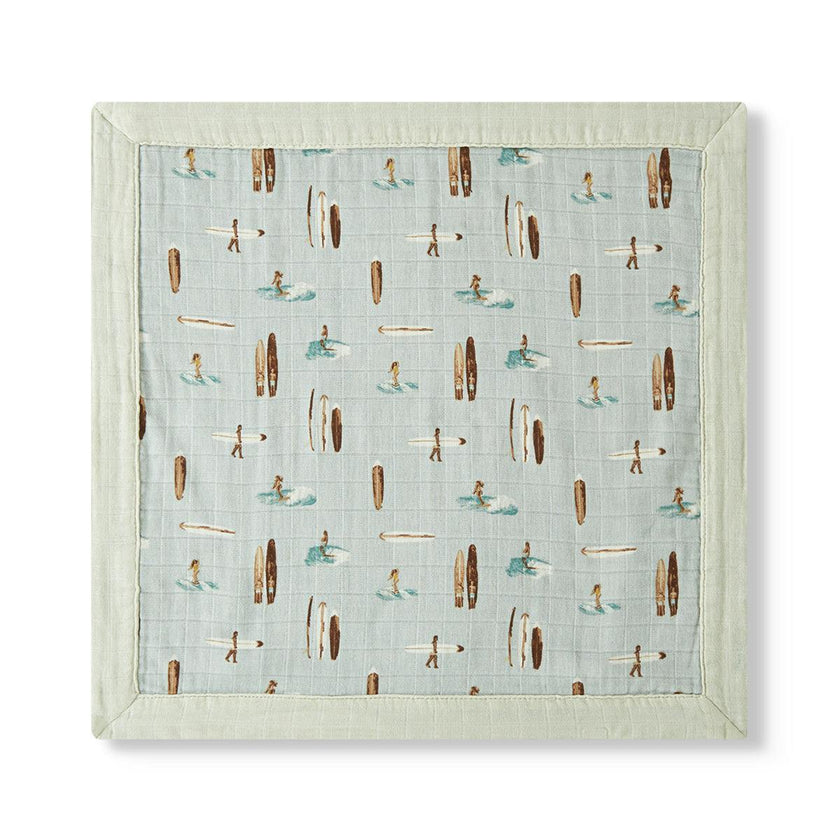 Vintage Surf Mini Lovey Two-Layer Muslin Security Blanket