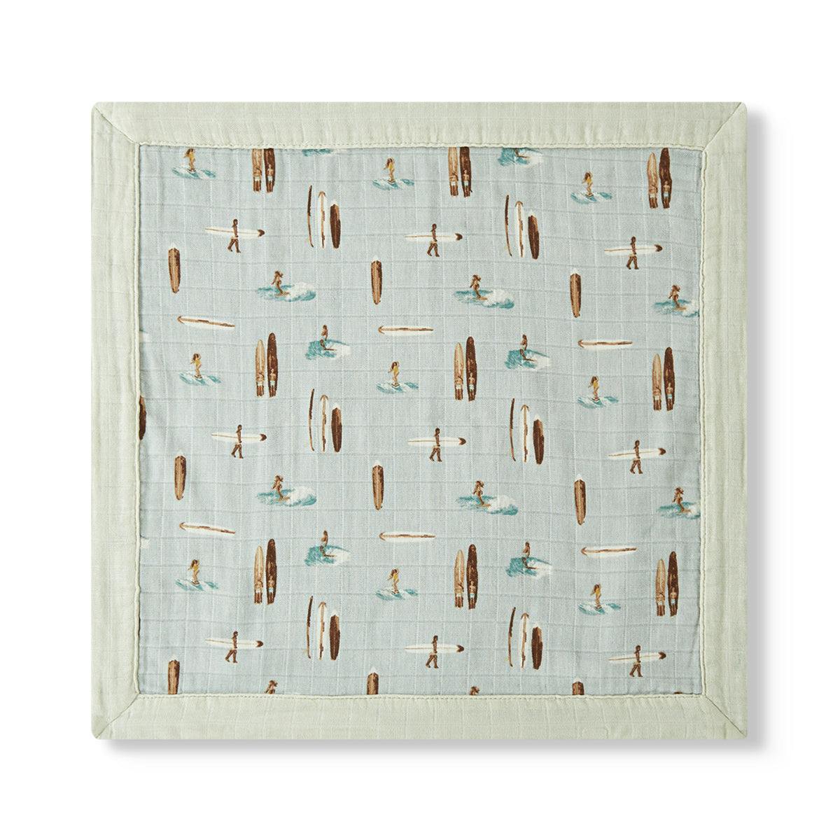 Vintage Surf Mini Lovey Two-Layer Muslin Security Blanket