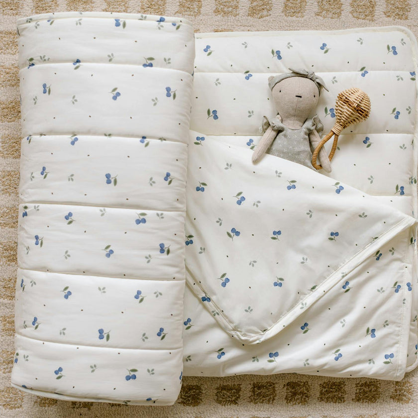 Organic Toddler Nap Roll-N-Rest Mat Set (Blueberry)