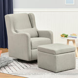 Adrian Swivel Glider with Storage Ottoman