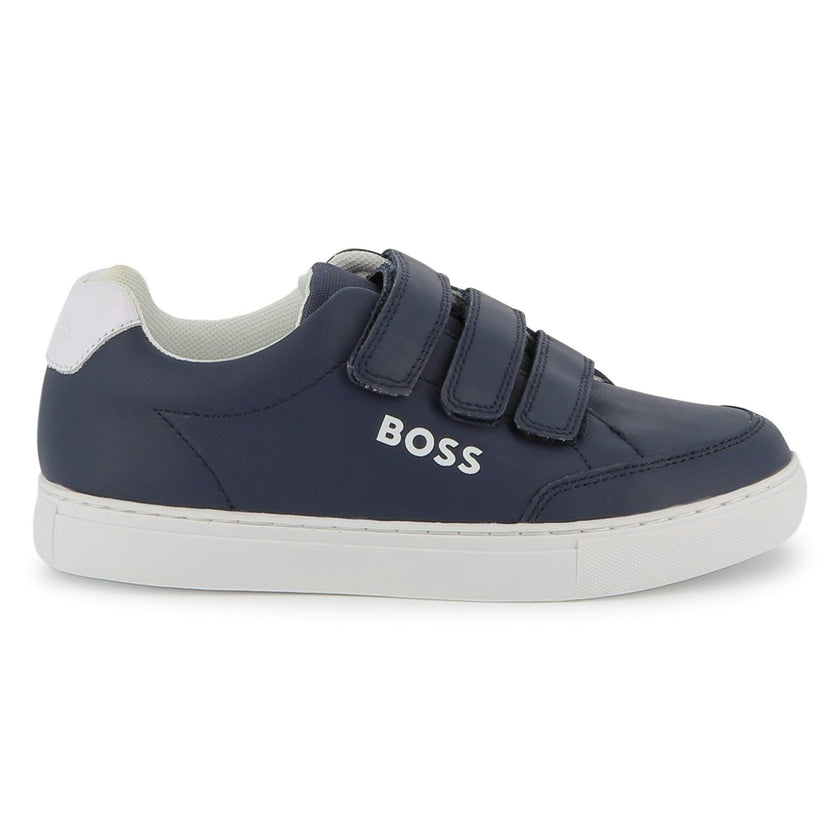 Navy Leather Sneakers