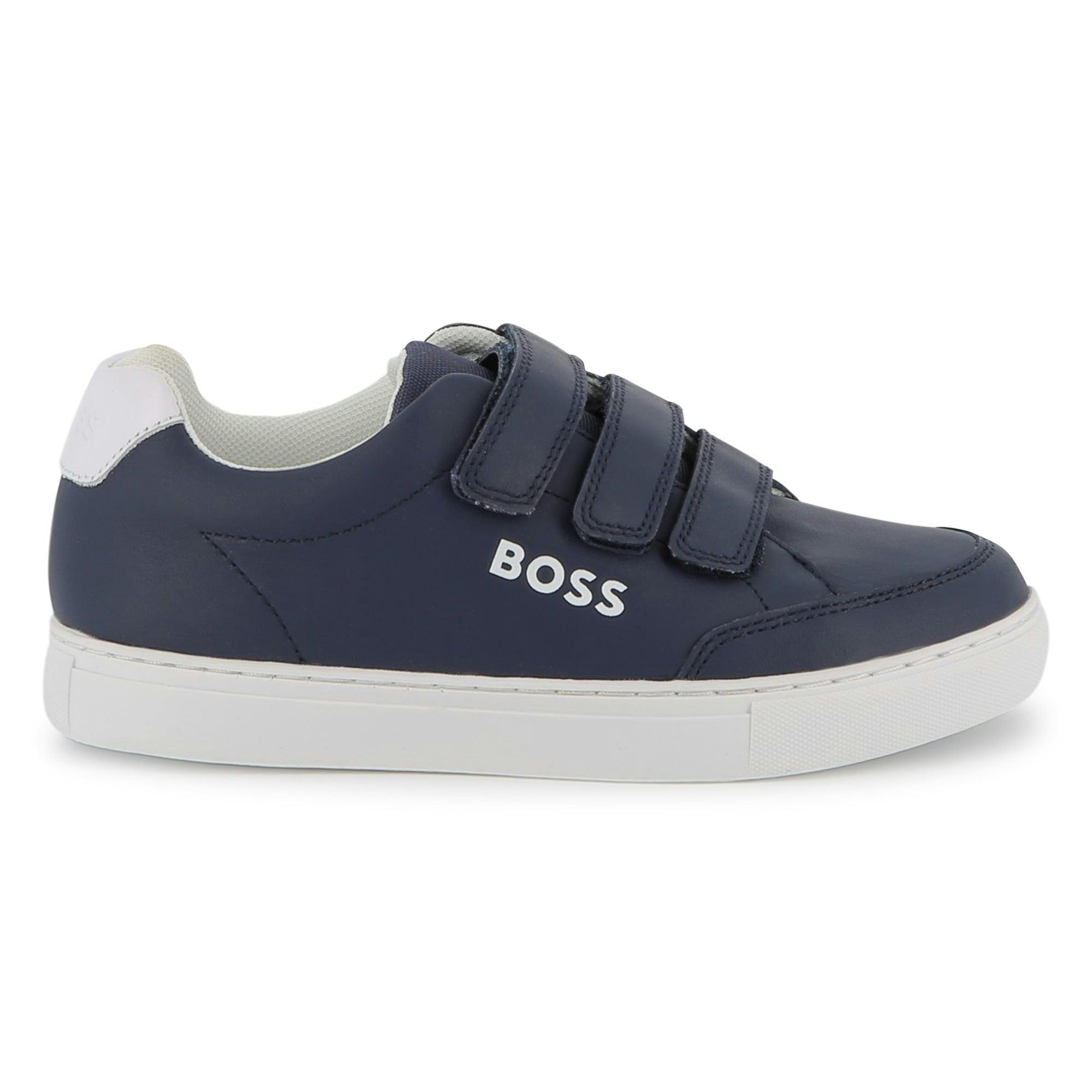 Navy Leather Sneakers