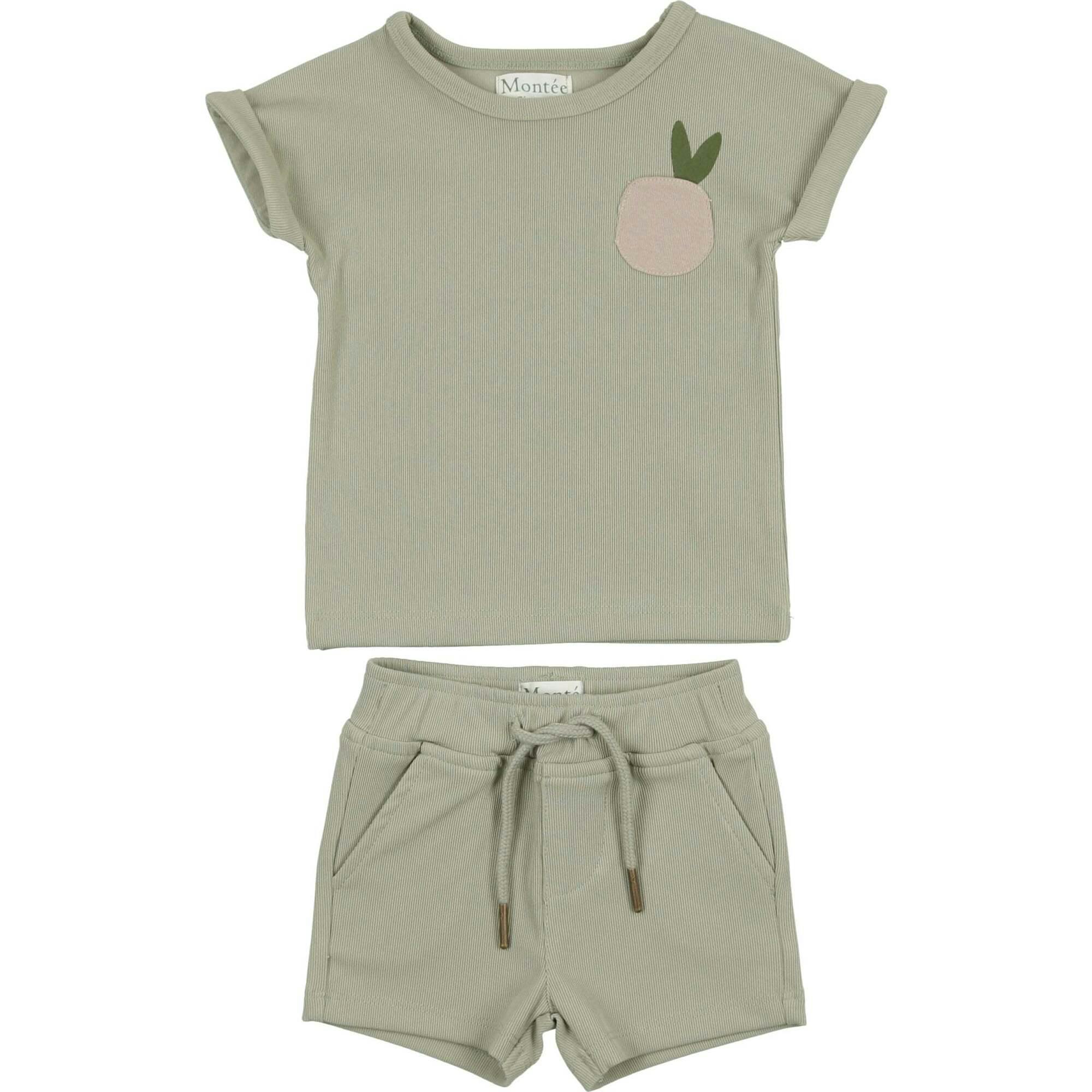 Boys Ribbed Berry Applique Tee & Short Set