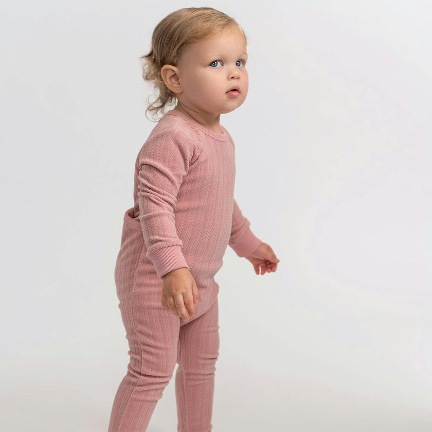 Cable Textured Onesie Maple