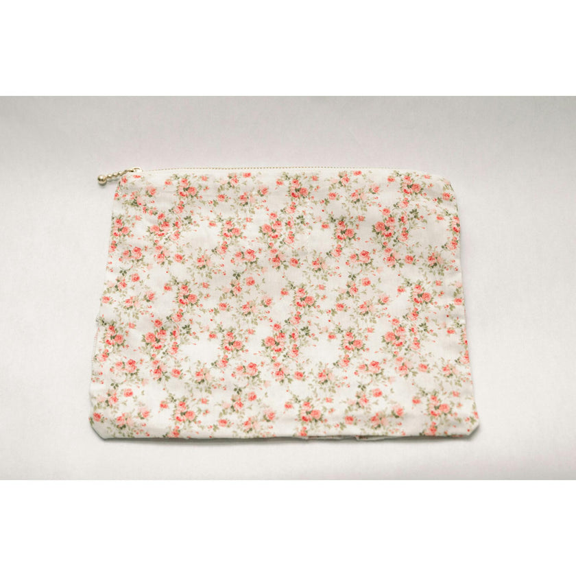 Briar Rose Timeless Floral Ruffle Zipper Pouch