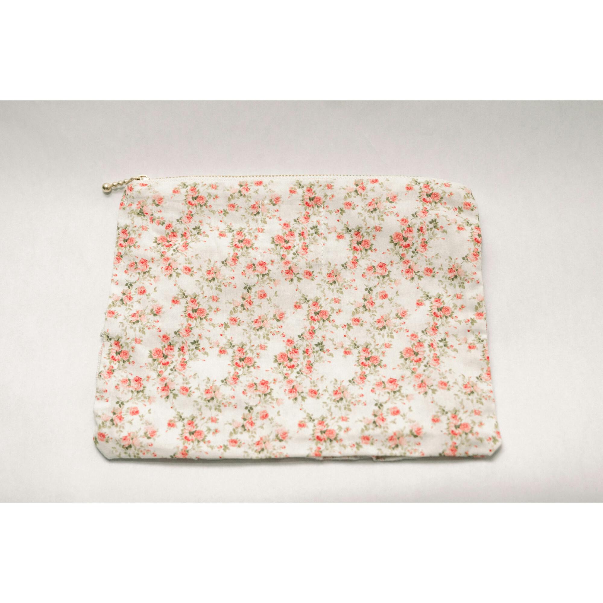 Briar Rose Timeless Floral Ruffle Zipper Pouch