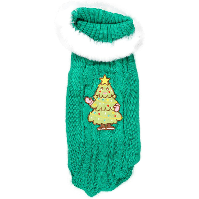 HAPPY CHRISTMAS TREE SWEATER, Green