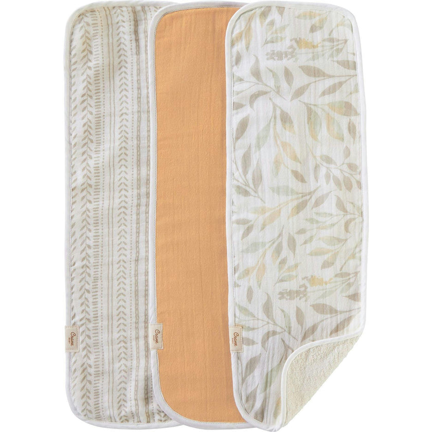 Willow 3-pc. Newborn Burp Cloth Set (Copper/Leaf)