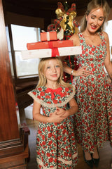 Mini Aster Dress in Red Roses