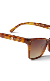 Sally Sunglasses in Dark Tortoise Stripe