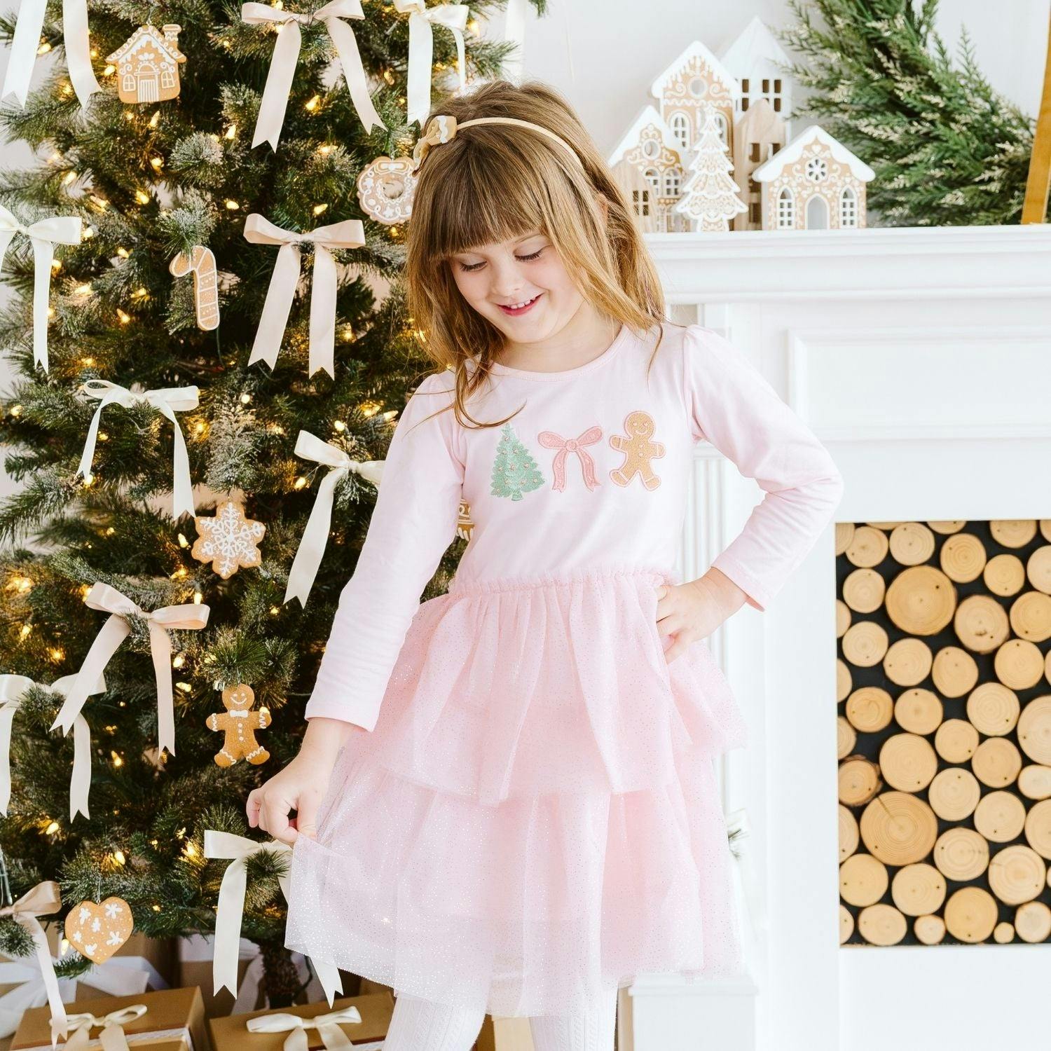 Gingerbread Christmas Velvet Bow Headband