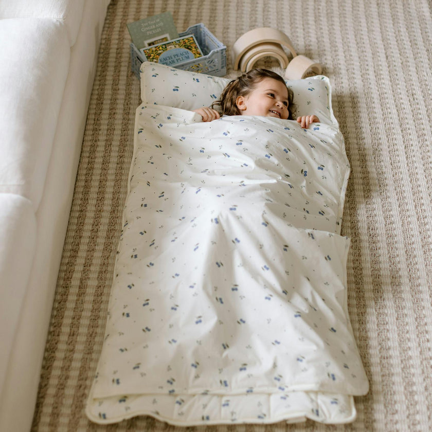 Organic Toddler Nap Roll-N-Rest Mat Set (Blueberry)