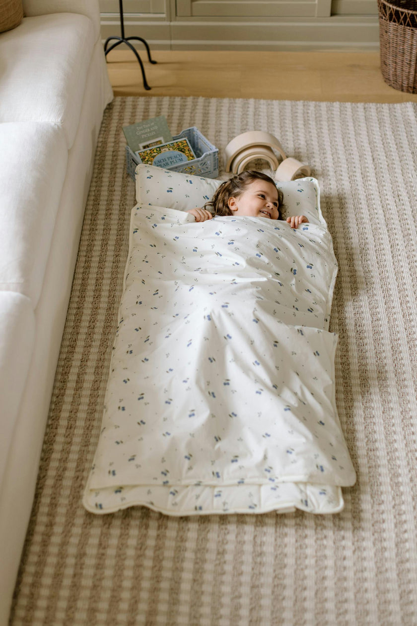 Organic Toddler Nap Roll-N-Rest Mat Set (Blueberry)