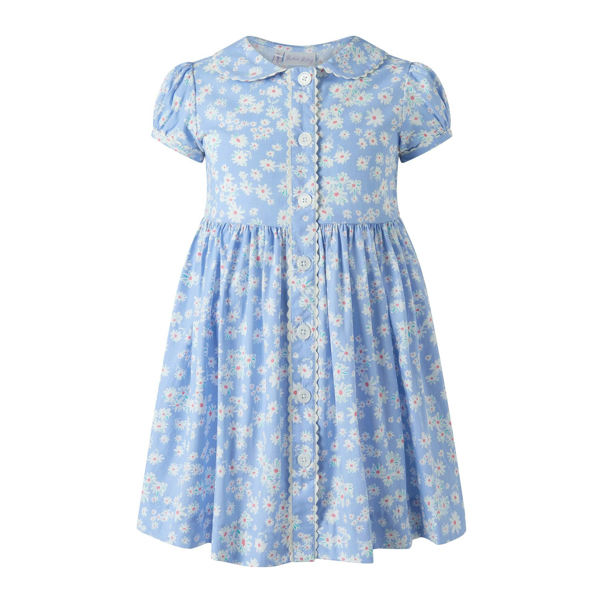 Blue Daisy Button-Front Dress