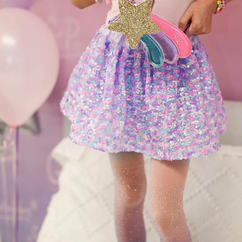 Purple Party Sequins Skirt