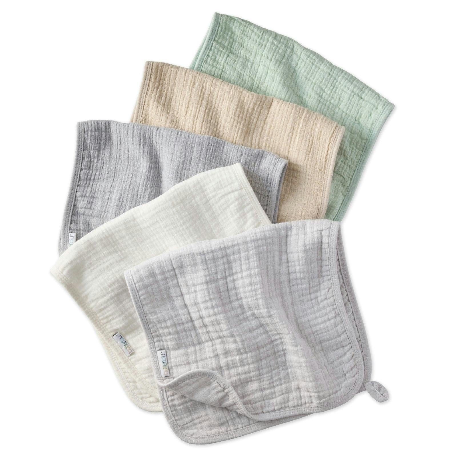 RILEY 5-Pack Crinkle Muslin Burp Cloths