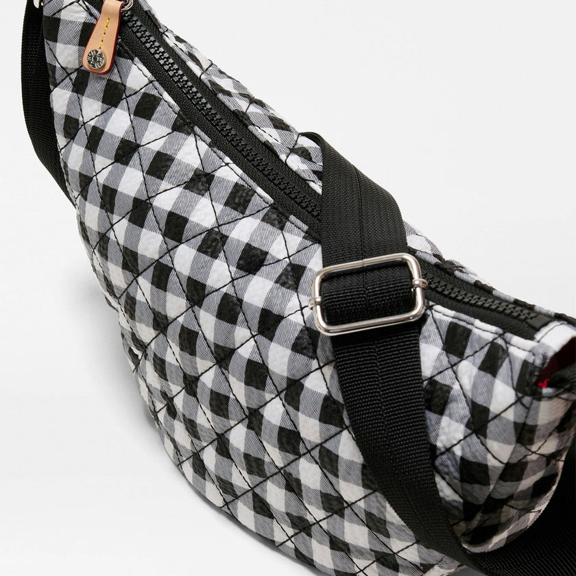 Black/White Gingham Small Metro Smile Bag