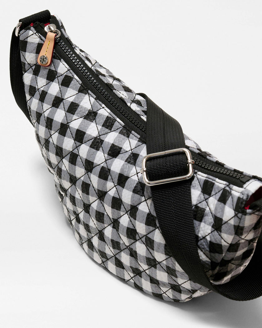 Black/White Gingham Small Metro Smile Bag