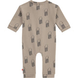 Long Sleeve All-Over Graphic Print Buttoned Romper
