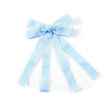 Halo Luxe Jocelyn Gingham Scalloped Bow Hair Clip - Light Blue