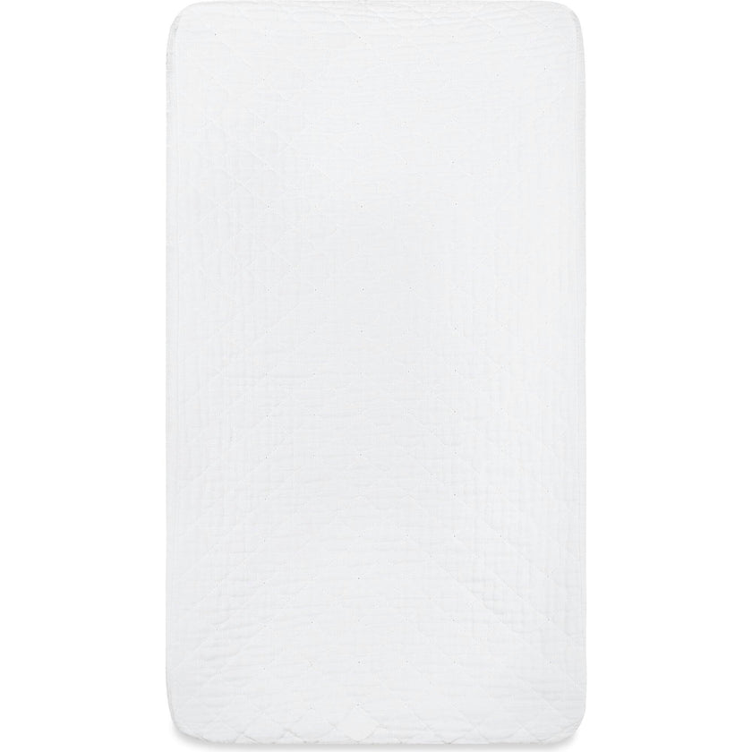 Quilted Changing Pad Cover in White