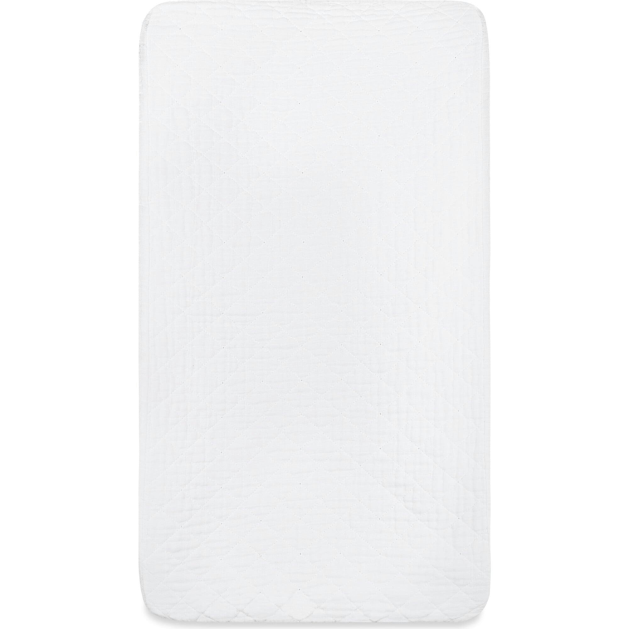 Quilted Changing Pad Cover in White