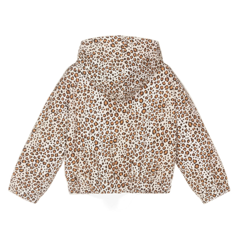 Beige Leopard Print Zip Up